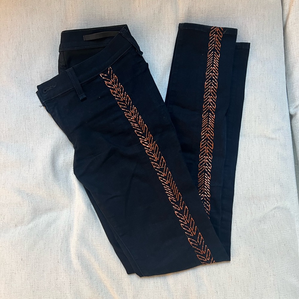 RAG & BONE - skinny jeans with copper side detail